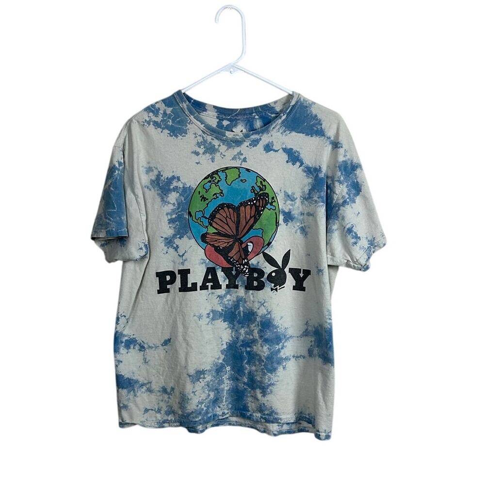 Playboy Blue Tie Dye Tee size L